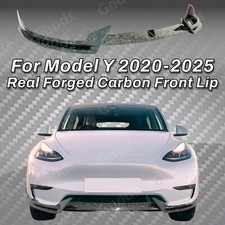 Real Forged Carbon Fiber Front Lip Splitter Spoilers For Tesla Model Y 2020-2025 picture