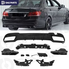 Rear Diffuser Exhaust Tips Black For 2014-2015 Mercedes E-Class W212 E63 Style picture