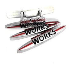 3x 9cm Chrome JOHN COOPER WORKS Grille Badge Emblem Sticker for MINI JCW F55 F60 picture