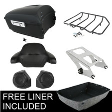 Matte Black King Trunk Pad Speakers Mount Fit For Harley Road Glide King 14-26 picture