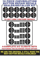 16 Pcs AC CLIMATE BUTTON REPAIR DECALS STICKERS GM GMC CHEVROLET picture