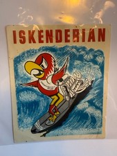 oOriginal Vintage NOSl Iskenderian Cams Water Transfer 3.75x4.5” (9U) picture