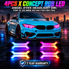 4pcs X Concept RGB LED Angel Eyes Headlight DRL For 15-20 BMW M3 M4 F30 F82 F83 picture