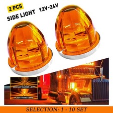 2-20x Amber LED Watermelon Marker Tail Light Strobe+Steady 12V Truck Trailer RV picture