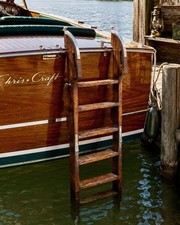 Vintage Mahogany Folding Wood Boat Ladder Chris Craft picture