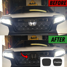 FOR 2019-2025 HONDA PASSPORT FRONT EMBLEM SMOKE PRECUT TINT OVERLAY VINYL picture