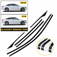 6x Chrome Delete Window Trim for Vinyl Matte Black Honda Accord Sedan 2018-2022 picture