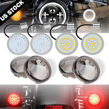 4X Front &Rear LED Turn Signals Brake Light 1157 For Harley Street Glide Special picture
