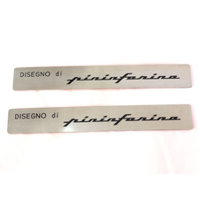 2 x Pininfarina Disegno Metal Emblem Badge Stainless Steel Ferrari Alfa Fiat picture