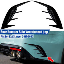 2pcs For KIA Stinger 2017-2023 Gloss Black Rear Bumper Side Vent Canard Cover picture