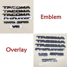 Emblem / Overlay Set For 2005-2015 Tacoma SR5 V6 Door Side Rear Badge Matt Black picture