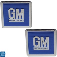 1968-77 GM Cars Metal Door Jamb Decal - Blue - Pair picture