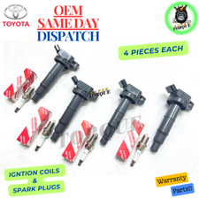 90919-02244 Ignition Coils DENSO Spark Plugs x 4 pcs Toyota Camry Corolla RAV4 picture