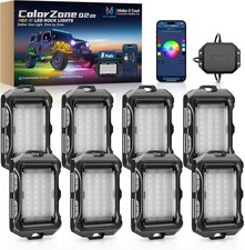 MICTUNING Q2 MAX 8 Pods RGB+IC LED Rock Lights Multicolor LED Underglow Neon Kit picture