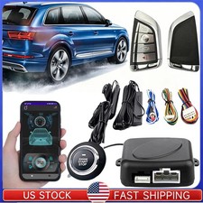Car Keyless Entry Engine Start Alarm System Push Button Remote Starter Stop Kits picture