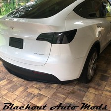 For 20-24 Tesla Model Y Full Tail Light Rear Reflector SMOKE Vinyl Tint Overlay picture