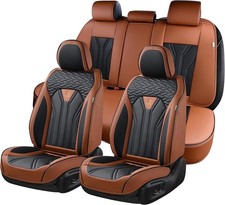 FLORICH Leather Seat Covers, Covers Full Set, FullSet, Brown&Black picture