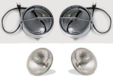 NEW 1965 - 1966 - 1967 Mustang GT Fog Light Lamps Housings Bulbs Set of 2, Pair picture