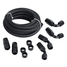 LokoCar 10AN Fuel Hose Fittings For Nylon Braided CPE Fuel Line Kit  10FT Black picture