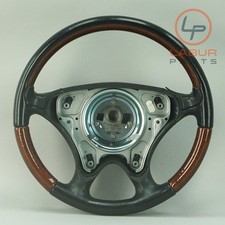 R170 01-04 Mercedes SLK Class Steering Wheel Black w/ Wood Trim SW287 picture