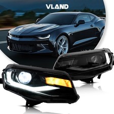 VLAND 2Pcs LED Projector Headlights For 2016-2018 Chevrolet Camaro LT SS ZL LS picture