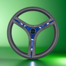 Brenta Black & Blue Golf Cart Steering Wheel Fits All CLUBCAR PRECEDENT Cart picture