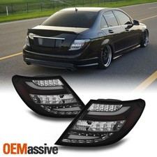 Fits 08-10 Mercedes Benz W4 C-Class LED Black Tail Brake Lights Set Left+Right picture