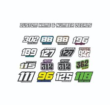1 PC Custom Race Numbers  Stickers Decals Vinyl Racing Dirt bike MX Motocross x3 picture