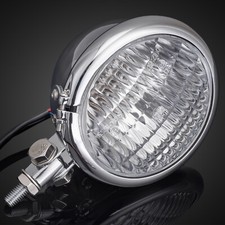 Chrome Motorcycle Headlight Lamp Universal For Harley Chopper Bobber Cafe Racer picture