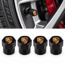 4PCS Black Hex Valve Stem Caps Compatible with Porsche Vehicles picture