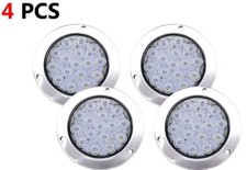 4PCS WHITE 16 LED 4 Inch Round Backup Reverse Tail Lamp Lights For Truck Trailer picture