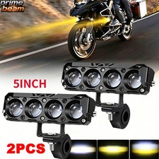 Pair Yellow White Motorcycle LED Spot Light Auxiliary Headlight Fog Driving Lamp picture