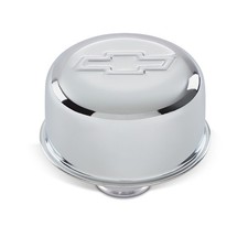 Proform Crankcase Breather Cap 141-616; GM Perf, Bowtie Chrome Steel for Chevy picture