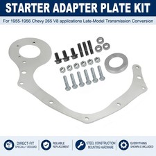 For 55-56 Chevy SBC Starter Adapter Plate 3-Bolt 168 Tooth Broken Mount Repair picture