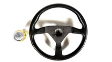 MOMO VELOCE V35 340mm Steering Wheel Black Leather CORSE Horn NA NB R32 86 EG EK picture