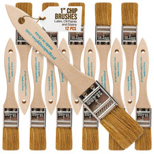 12 Pk- 1 inch Chip Paint Brushes for Paint, Stains,Varnishes,Glues,Gesso picture