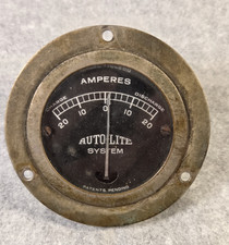 Vintage Antique Auto-Lite System Amperes Gage Nagel Toledo 20-0-20 Amp Untested picture