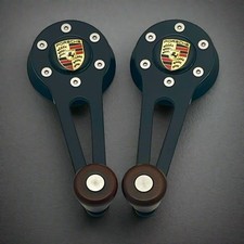 Window Crank SET for 1965-1989 Porsche 911, 912, 930 Black w/Wood knobs HERITAGE picture