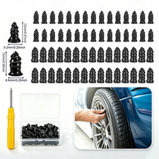 60PCS Car Vacuum Tire Repair Nail Rubber Screw Nails+ Screwdriver Tool Set w/Box picture