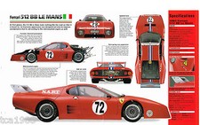 1981 FERRARI 512 BB Racing Car LeMans IMP Brochure picture