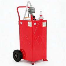 30 Gallon Fuel Caddy with Pump & Wheels Portable Gas Diesel Fuel Transfer Tank picture