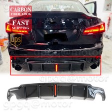 For Lexus IS250 IS350 06-13 JDM Carbon Add On Rear Bumper Diffuser W/ Led Light picture