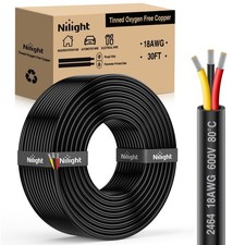 Nilight Electrical Wire Cable Connectors 30FT 18 Gauge Tinned Oxygen Free Copper picture