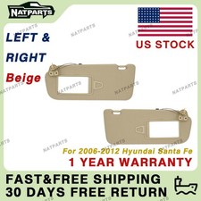 Pair Beige Side Sun Visor w/Light for Hyundai Santa Fe 2006-2012 852100W110J9 picture