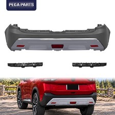 Primed Rear Bumper Cover Kit For 2021-2023 Nissan Rogue Chrome Trim Reflectors picture