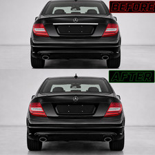 CHROME DELETE BLACKOUT OVERLAY VYNIL FOR 2008-2014 MERCEDES C CLASS TRUNK TRIM picture