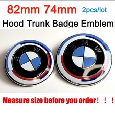 Hood 82mm Trunk 74mm Emblem Fit For BMW 50th M anniversary 51148132375 picture