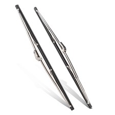 15 Inch Polished Stainless Steel Front  Wiper Blades Bayonet 1 Pair picture