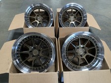18x10.5  +15  |  Aodhan DS-X  5x114.3 Bronze w/ Machined Lip  Wheels  (Used Set) picture