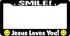 SMILE JESUS LOVES YOU CHRISTIAN License Plate Frame picture